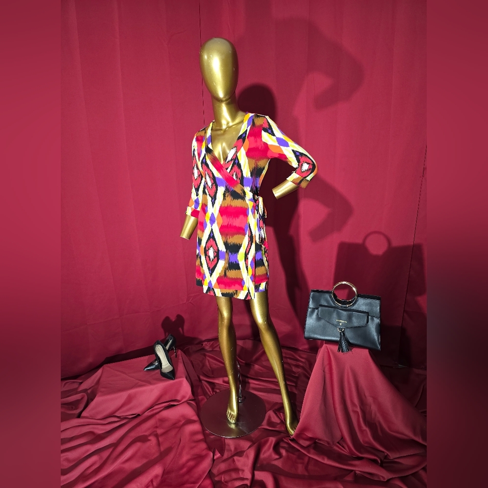 Colorful Geometric Print Dress